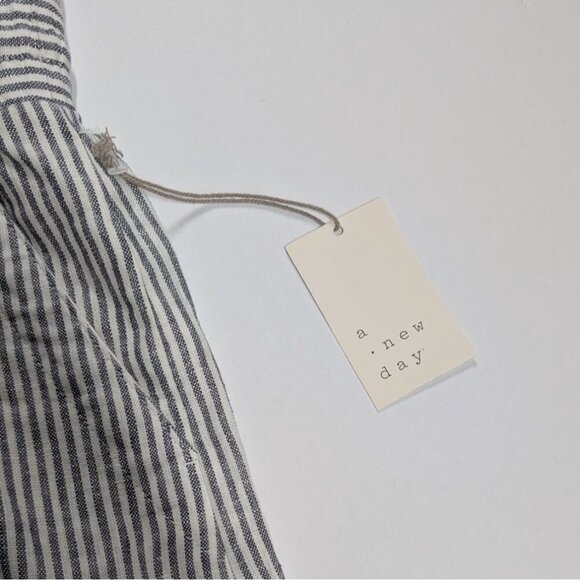 A New Day Linen Blend Shorts Lot Drawstring Paperbag Striped Solid Womens Large - Picture 6 of 11